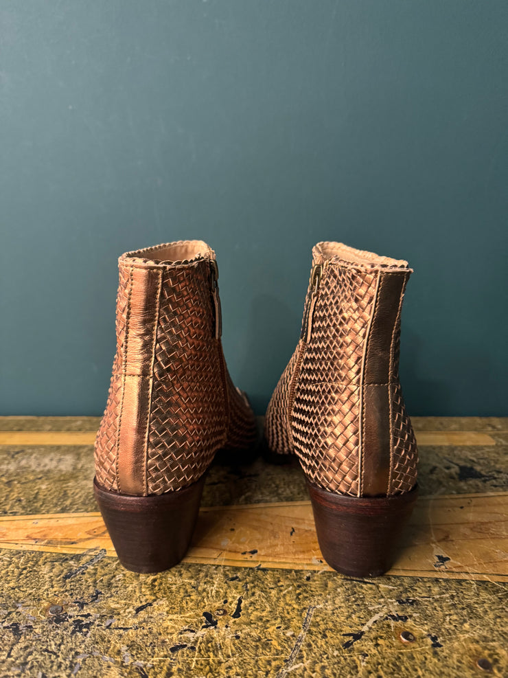 Texano intreccio pelle bronzo