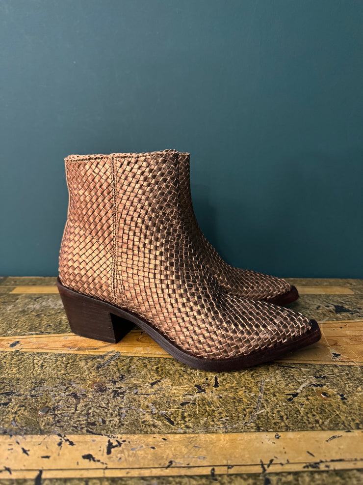 Texano intreccio pelle bronzo