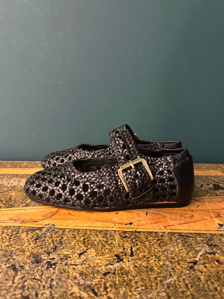 Ballerina traforata pelle nero