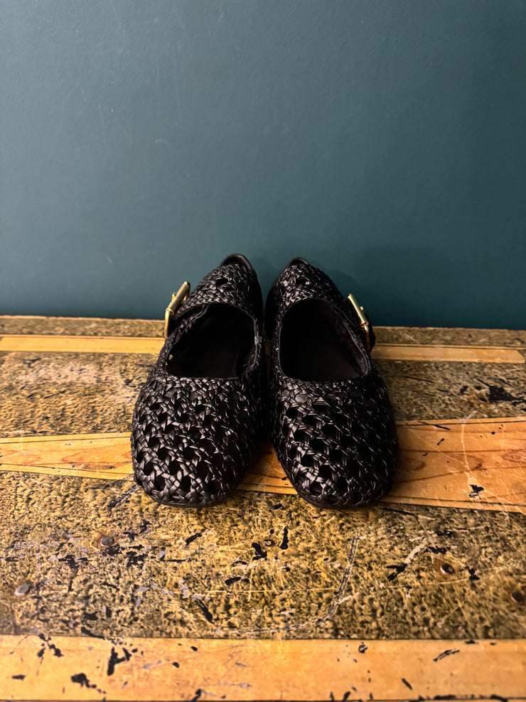 Ballerina traforata pelle nero