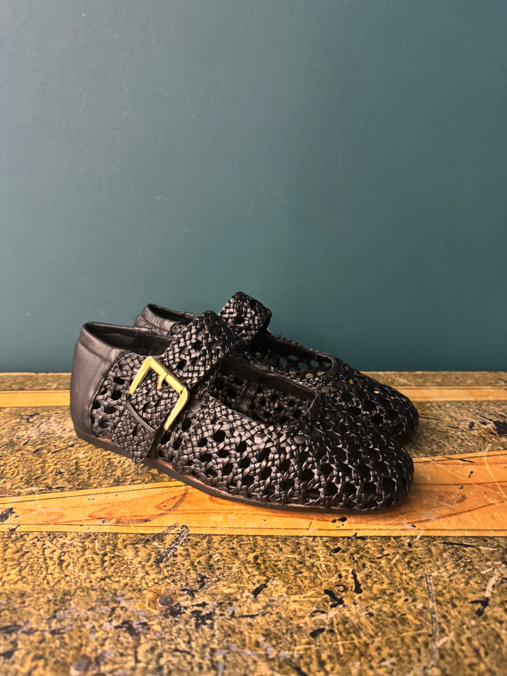 Ballerina traforata pelle nero