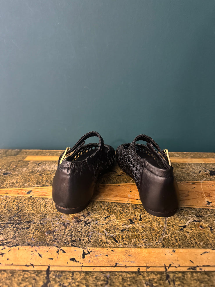 Ballerina traforata pelle nero