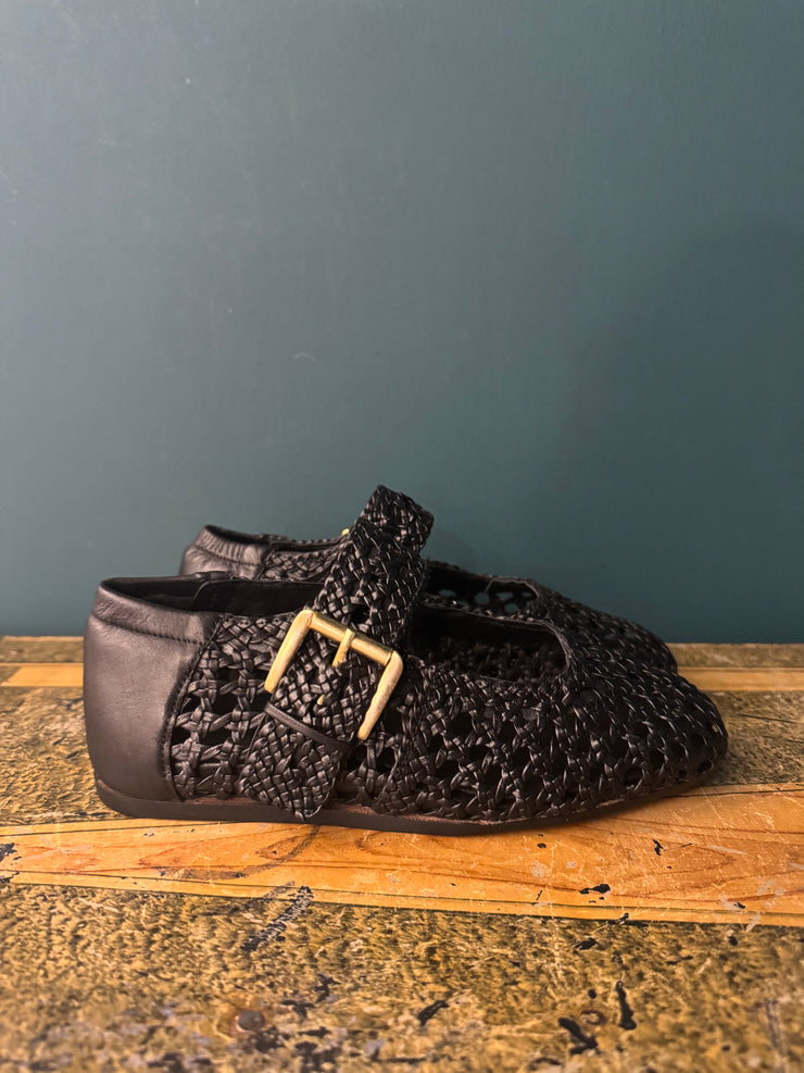 Ballerina traforata pelle nero