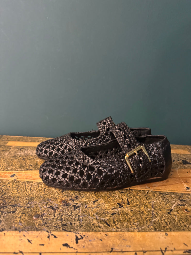 Ballerina traforata pelle nero