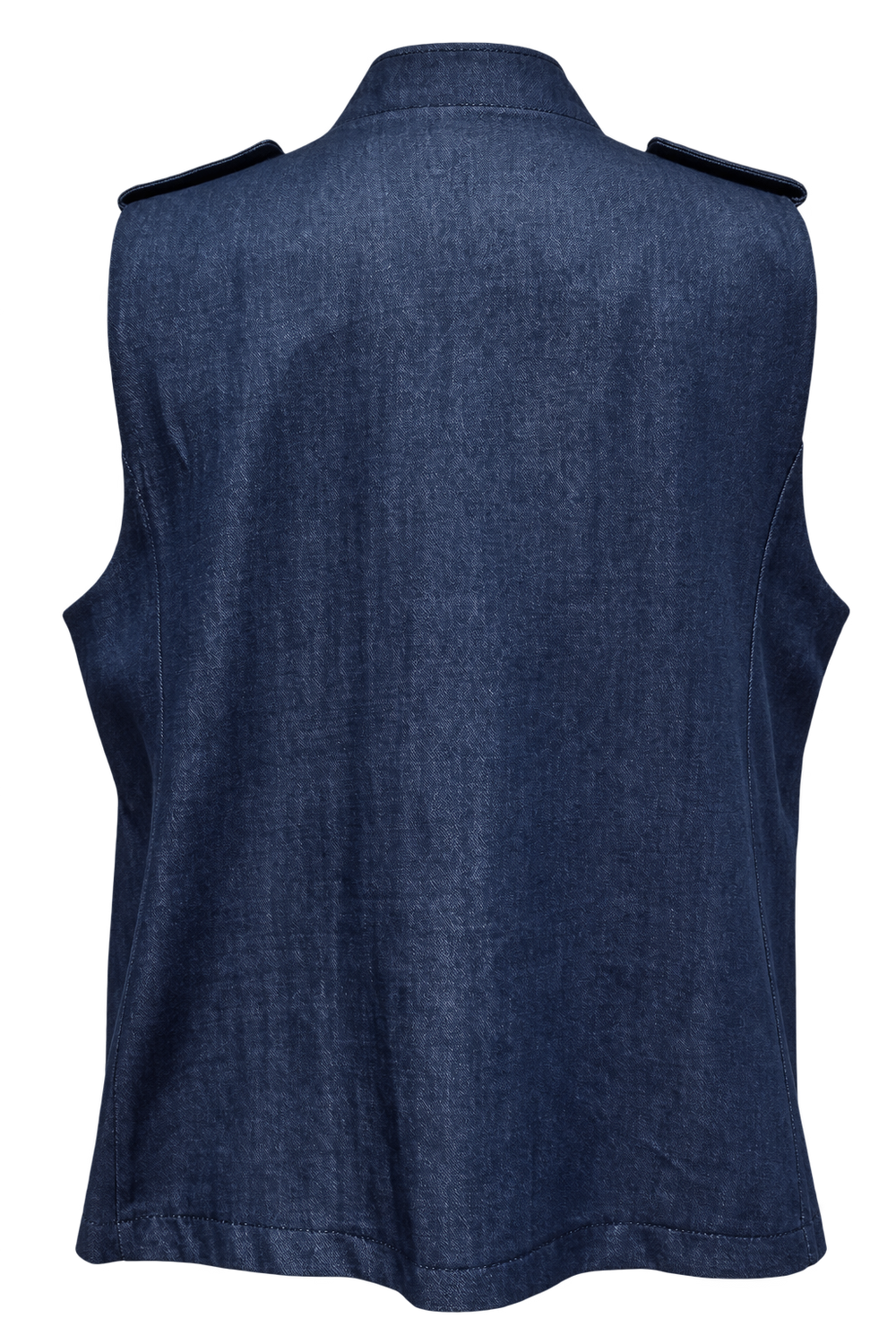 Gilet effetto denim con alamari