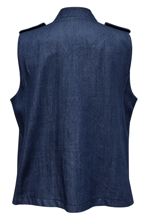 Gilet effetto denim con alamari