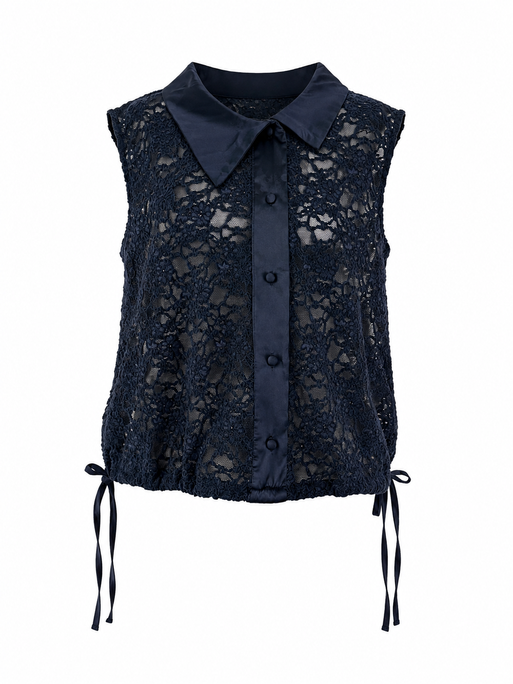 TOP SMANICATO BLU