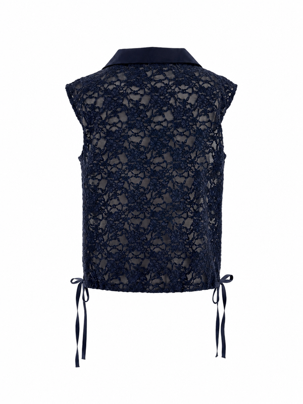 TOP SMANICATO BLU
