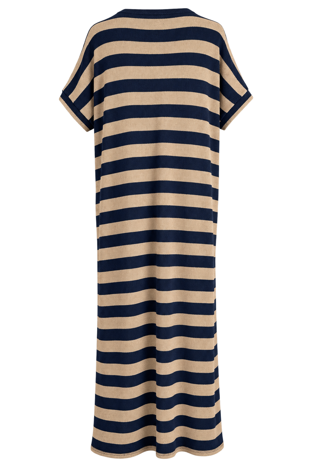 Abito righe blu navy beige