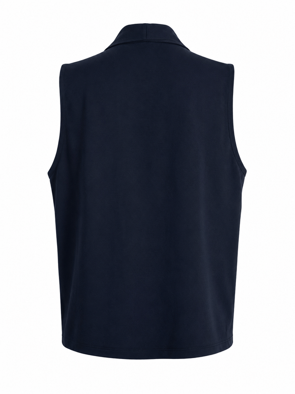 Top incrocio lino e viscosa blu