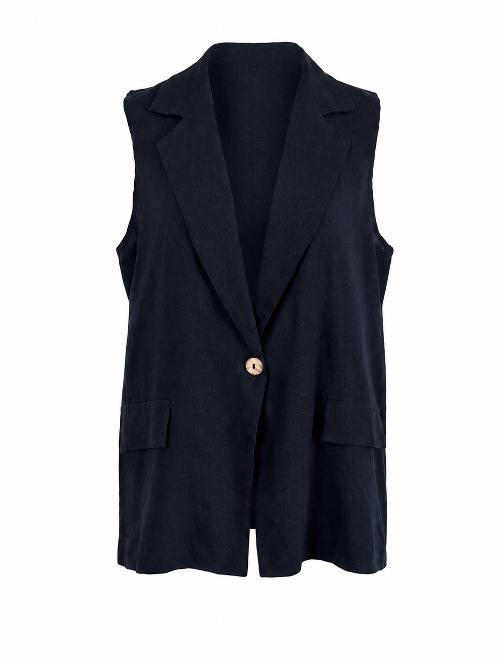 Gilet Lino e viscosa blu