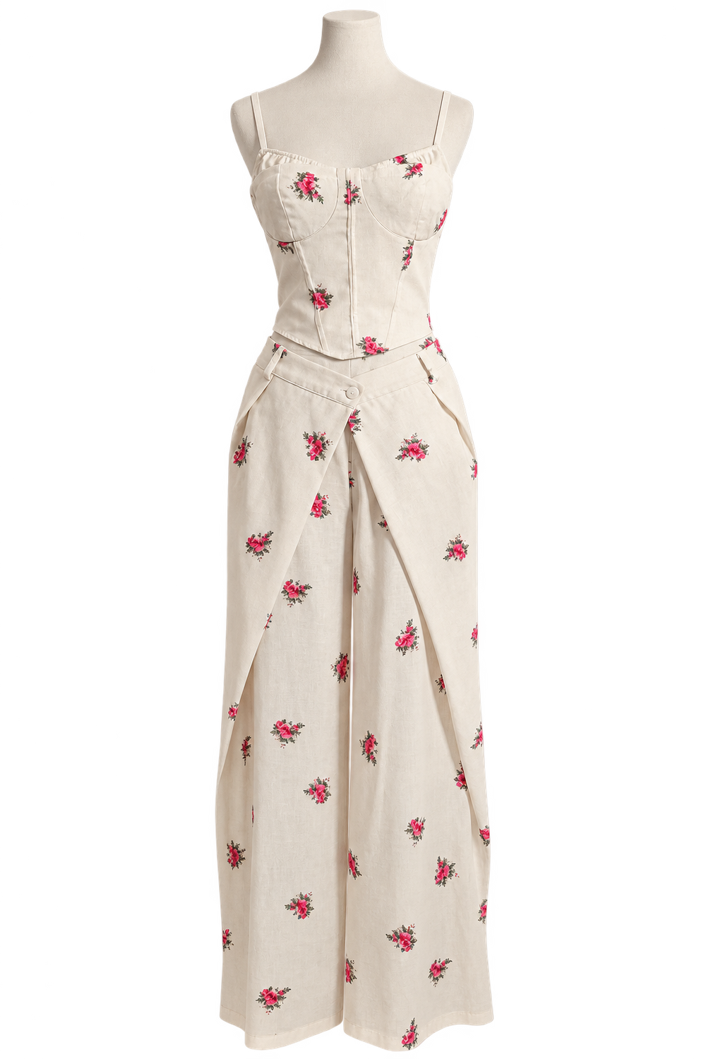 Top + pantalone floreale bianco