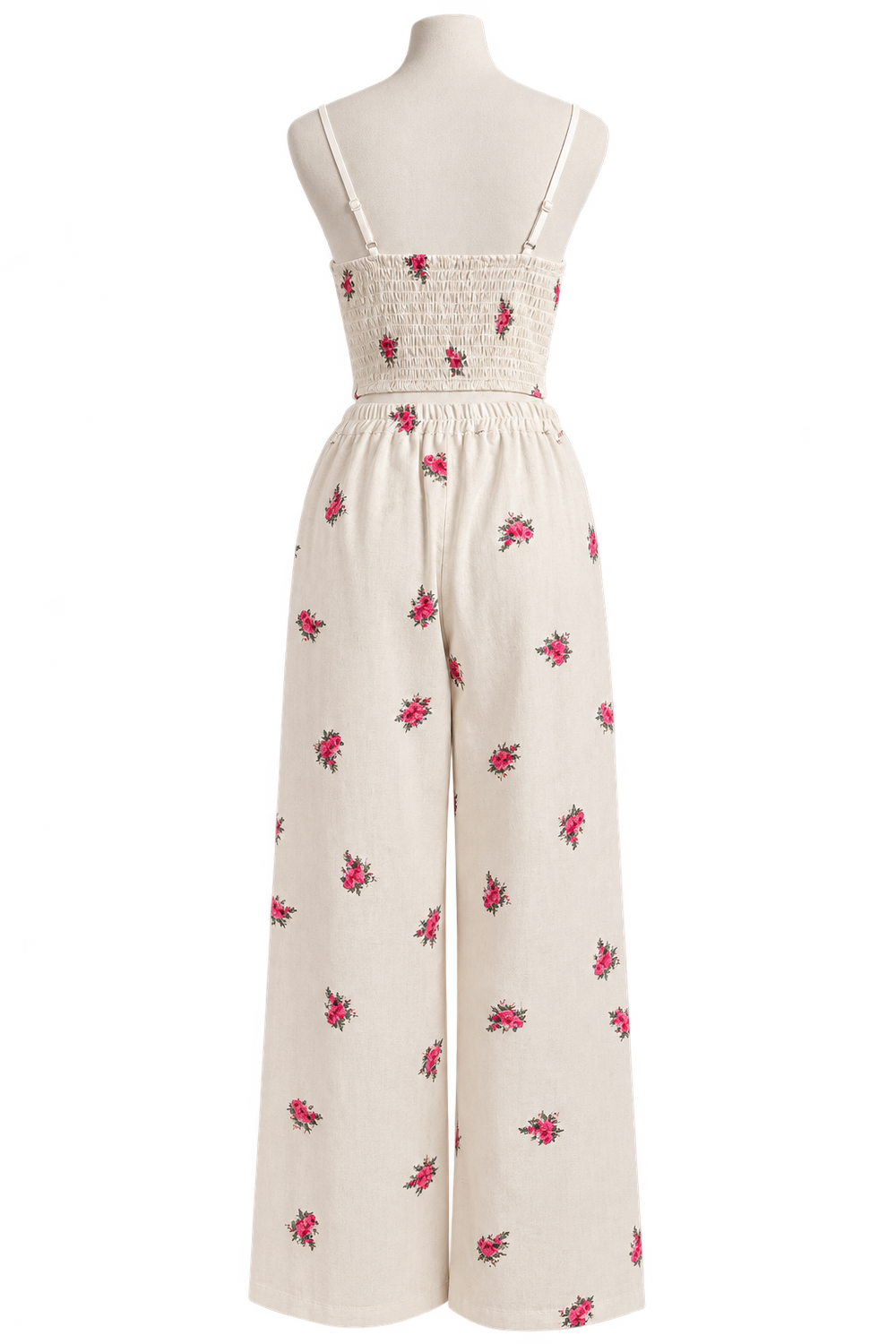 Top + pantalone floreale bianco
