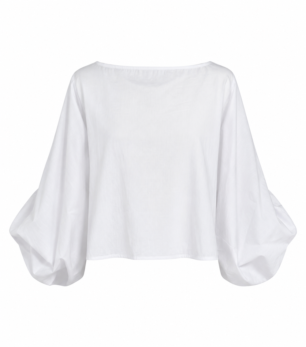 Blusa con manica a pipistrello bianca