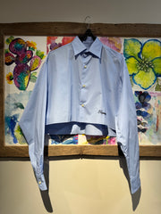 Camicia over cropped azzurra