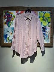 Camicia over Bianca con righe amarena