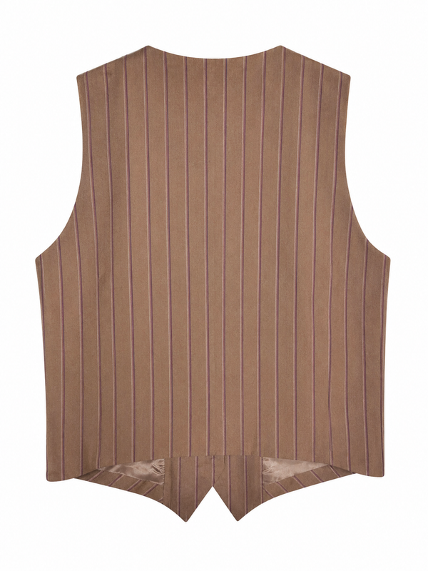 Gilet gessato nocciola