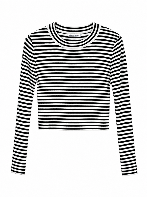 Maglia cropped righe
