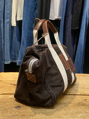 Aviator’s kit bag 38 suede leather dark brown