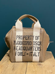 Borsa “lady 24” pelle martellata taupe