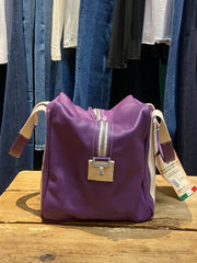 BORSA “LADY 24” PELLE MARTELLATA purple